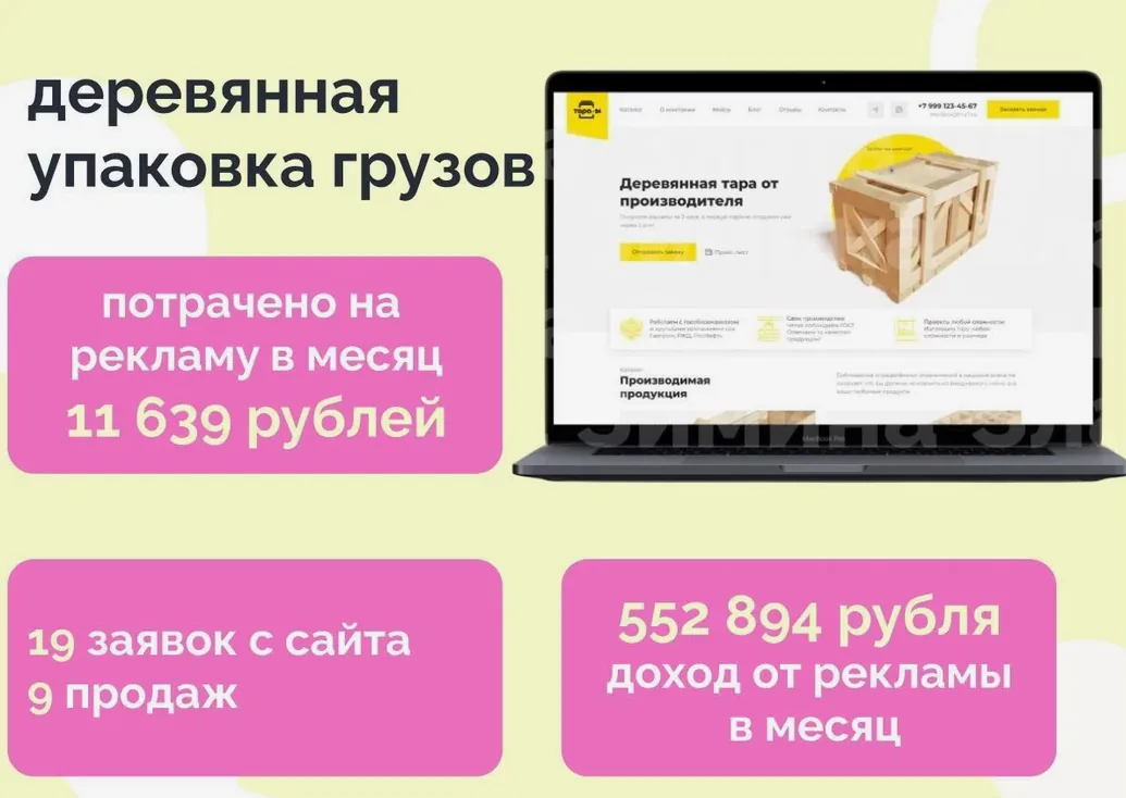 Настройка и ведение Яндекс Директа для производителя деревянной упаковки грузов