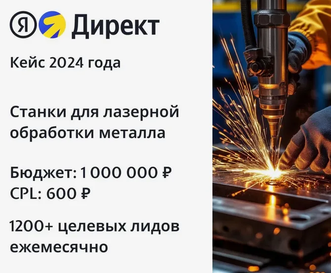 Настройка и ведение Яндекс Директа: станки для лазерной обработки металла