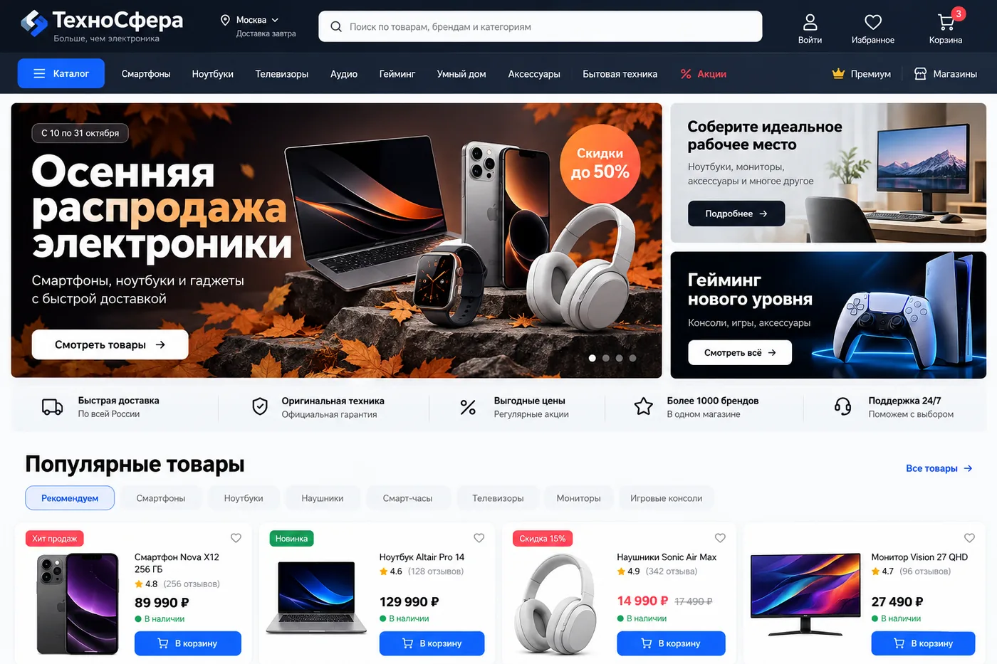 Интернет-магазин техники «ТехноСфера»
