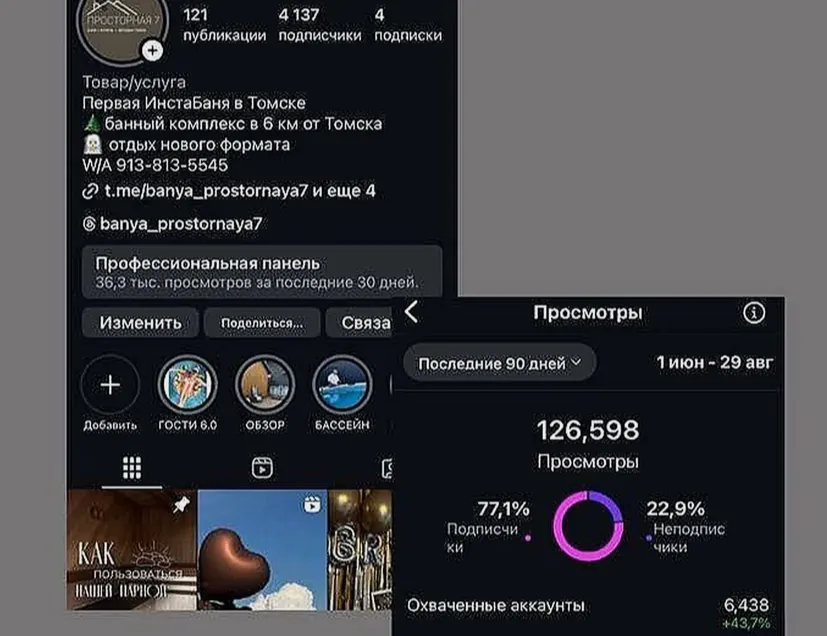 SMM-продвижение банного комплекса под Томском